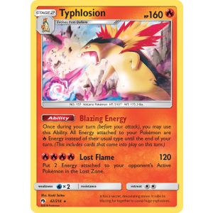 Rare Holo Typhlosion 42/214 Pokemon TCG Sun & Moon Lost Thunder