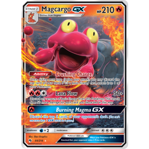 Rare Holo GX Magcargo-GX 44/214 Pokemon TCG Sun & Moon Lost Thunder