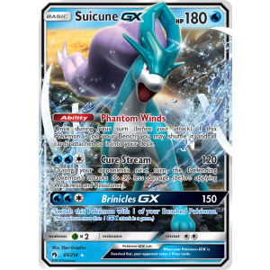 Rare Holo GX Suicune-GX 60/214 Pokemon TCG Sun & Moon Lost Thunder