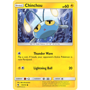 Chinchou 73/214 Pokemon TCG Sun & Moon Lost Thunder