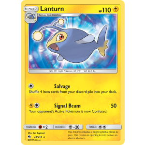 Lanturn 74/214 Pokemon TCG Sun & Moon Lost Thunder