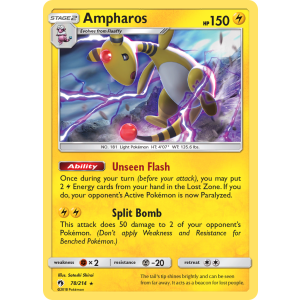 Rare Holo Ampharos 78/214 Pokemon TCG Sun & Moon Lost Thunder