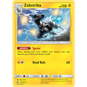 Zebstrika 82/214 Pokemon TCG Sun & Moon Lost Thunder