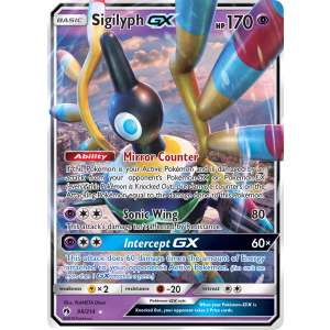 Rare Holo GX Sigilyph-GX 98/214 Pokemon TCG Sun & Moon Lost Thunder