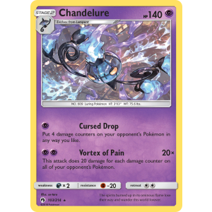 Rare Holo Chandelure 103/214 Pokemon TCG Sun & Moon Lost Thunder