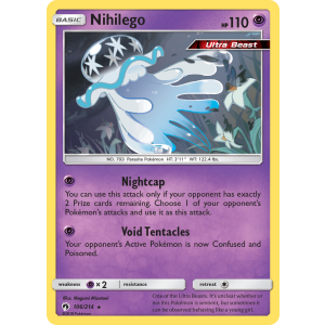 Rare Holo Nihilego 106/214 Pokemon TCG Sun & Moon Lost Thunder