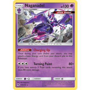 Rare Holo Naganadel 108/214 Pokemon TCG Sun & Moon Lost Thunder