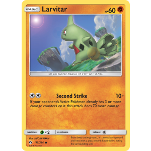 Larvitar 115/214 Pokemon TCG Sun & Moon Lost Thunder