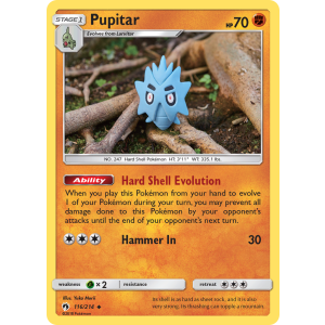 Pupitar 116/214 Pokemon TCG Sun & Moon Lost Thunder