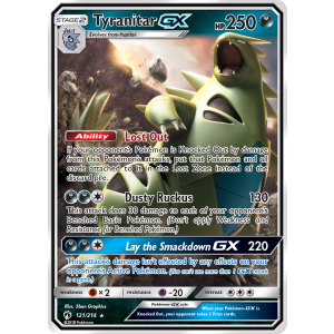 Rare Holo GX Tyranitar-GX 121/214 Pokemon TCG Sun & Moon Lost Thunder