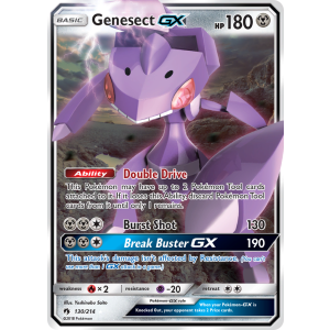 Rare Holo GX Genesect-GX 130/214 Pokemon TCG Sun & Moon Lost Thunder