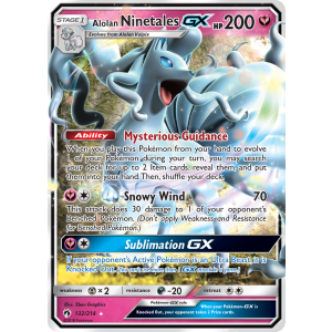 Rare Holo GX Alolan Ninetales-GX 132/214 Pokemon TCG Sun & Moon Lost Thunder