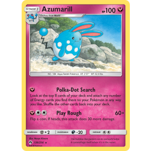 Azumarill 136/214 Pokemon TCG Sun & Moon Lost Thunder