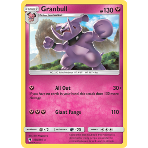 Granbull 138/214 Pokemon TCG Sun & Moon Lost Thunder