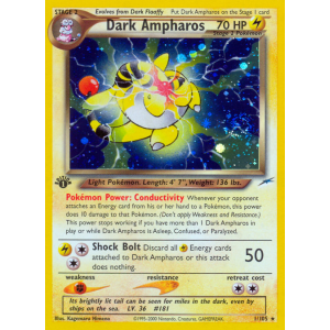 Rare Holo Dark Ampharos 1/105 Pokemon TCG Neo Neo Destiny