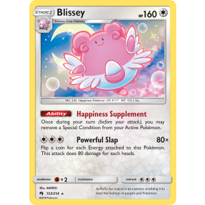 Rare Holo Blissey 153/214 Pokemon TCG Sun & Moon Lost Thunder