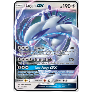 Rare Holo GX Lugia-GX 159/214 Pokemon TCG Sun & Moon Lost Thunder