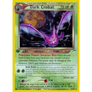 Rare Holo Dark Crobat 2/105 Pokemon TCG Neo Neo Destiny