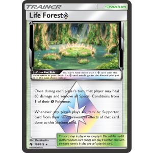 Rare Prism Star Life Forest 180/214 Pokemon TCG Sun & Moon Lost Thunder