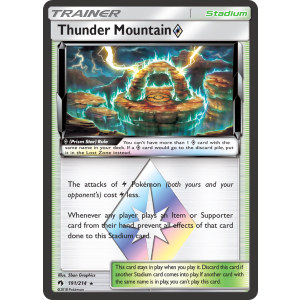 Rare Prism Star Thunder Mountain 191/214 Pokemon TCG Sun & Moon Lost Thunder