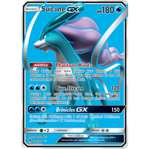 Rare Ultra Suicune-GX 200/214 Pokemon TCG Sun & Moon Lost Thunder