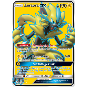 Rare Ultra Zeraora-GX 201/214 Pokemon TCG Sun & Moon Lost Thunder