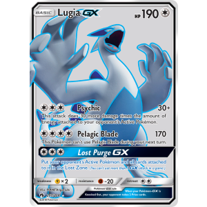 Rare Ultra Lugia-GX 207/214 Pokemon TCG Sun & Moon Lost Thunder