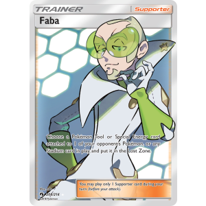 Rare Ultra Faba 208/214 Pokemon TCG Sun & Moon Lost Thunder