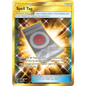 Rare Secret Spell Tag 235/214 Pokemon TCG Sun & Moon Lost Thunder