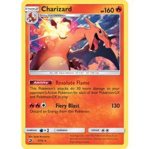 Rare Holo Charizard 3/70 Pokemon TCG Sun & Moon Dragon Majesty