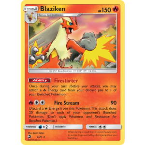 Rare Holo Blaziken 6/70 Pokemon TCG Sun & Moon Dragon Majesty