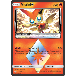 Rare Prism Star Victini 7/70 Pokemon TCG Sun & Moon Dragon Majesty