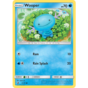 Wooper 25/70 Pokemon TCG Sun & Moon Dragon Majesty