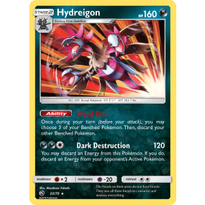 Rare Holo Hydreigon 33/70 Pokemon TCG Sun & Moon Dragon Majesty