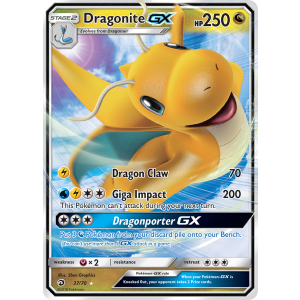 Rare Holo GX Dragonite-GX 37/70 Pokemon TCG Sun & Moon Dragon Majesty