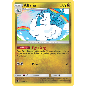 Rare Holo Altaria 40/70 Pokemon TCG Sun & Moon Dragon Majesty