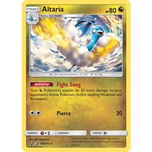 Rare Holo Altaria 40a/70 Pokemon TCG Sun & Moon Dragon Majesty