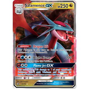 Rare Holo GX Salamence-GX 44/70 Pokemon TCG Sun & Moon Dragon Majesty