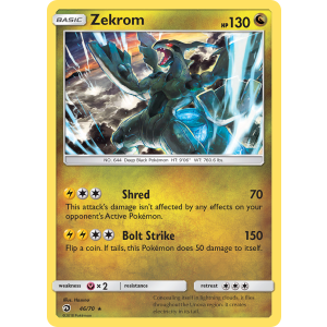 Rare Holo Zekrom 46/70 Pokemon TCG Sun & Moon Dragon Majesty