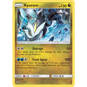 Rare Holo Kyurem 47/70 Pokemon TCG Sun & Moon Dragon Majesty