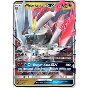 Rare Holo GX White Kyurem-GX 48/70 Pokemon TCG Sun & Moon Dragon Majesty