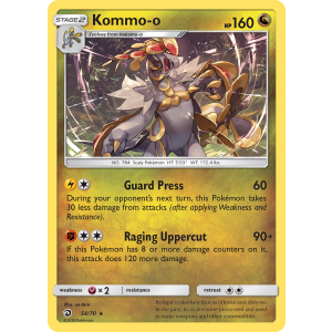 Rare Holo Kommo-o 54/70 Pokemon TCG Sun & Moon Dragon Majesty