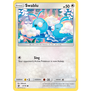 Swablu 57/70 Pokemon TCG Sun & Moon Dragon Majesty