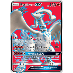 Rare Ultra Reshiram-GX 65/70 Pokemon TCG Sun & Moon Dragon Majesty