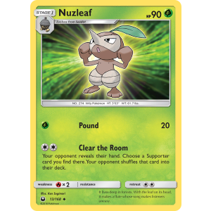 Nuzleaf 13/168 Pokemon TCG Sun & Moon Celestial Storm