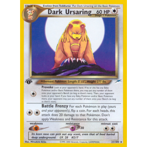 Dark Ursaring 21/105 Pokemon TCG Neo Neo Destiny