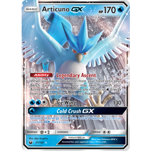 Rare Holo GX Articuno-GX 31/168 Pokemon TCG Sun & Moon Celestial Storm