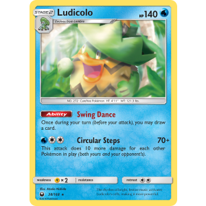 Rare Holo Ludicolo 38/168 Pokemon TCG Sun & Moon Celestial Storm