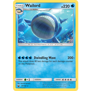 Wailord 40/168 Pokemon TCG Sun & Moon Celestial Storm