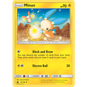 Minun 54/168 Pokemon TCG Sun & Moon Celestial Storm